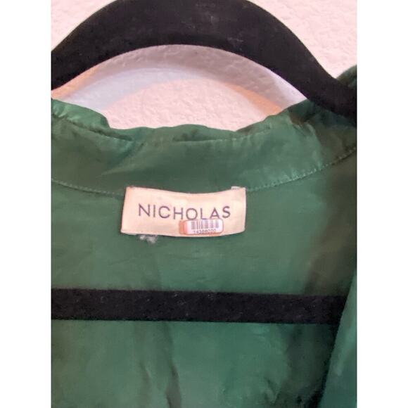 Nicholas Electra Forest Green Satin Maxi Dress Size 2 - Picture 3 of 6